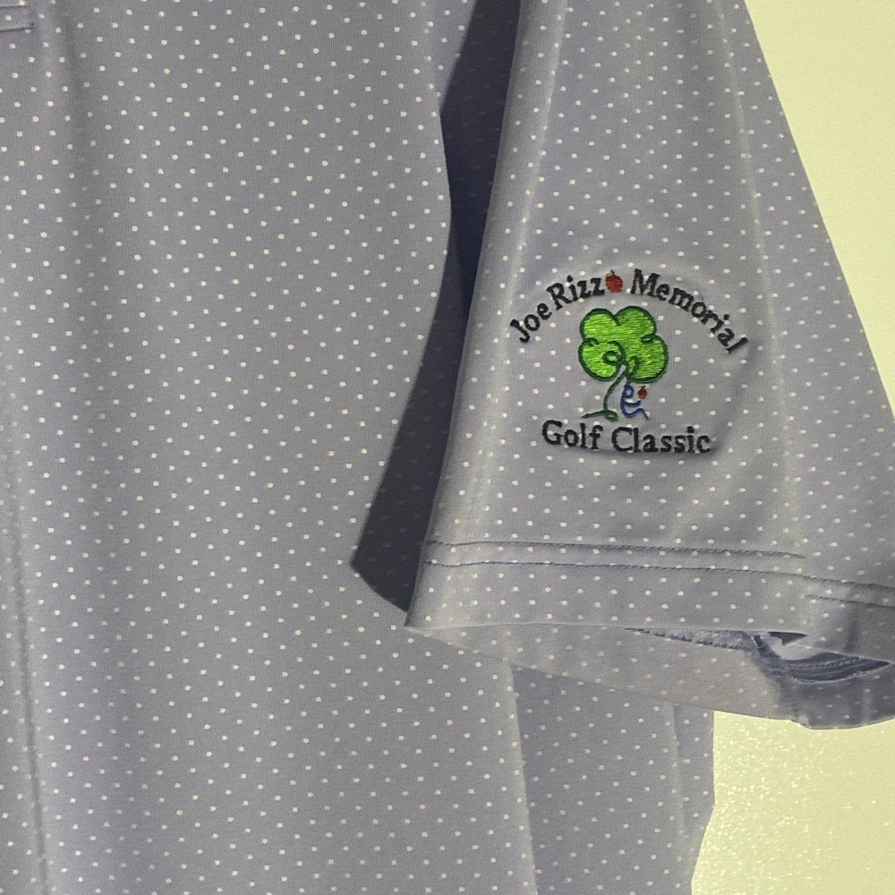 FootJoy Men's 2XL Blue Polka Dot Polo Shirt Performance Stretch Golf - Picture 2 of 7